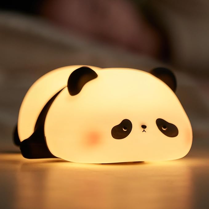 Children's Night Light, Panda Night Lamp, Children, 3 Light Modes, Nursing Light, Dimmable with Timer, Touch Control, Silicone Night Light, Baby, USB Rechargeable Panda Lamp, Cute Night Light,