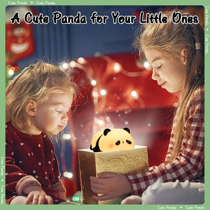 Children's Night Light, Panda Night Lamp, Children, 3 Light Modes, Nursing Light, Dimmable with Timer, Touch Control, Silicone Night Light, Baby, USB Rechargeable Panda Lamp, Cute Night Light,