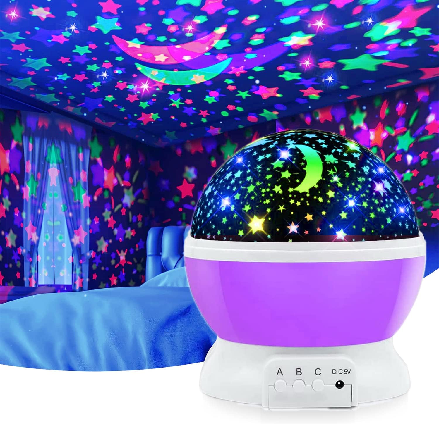 LED Star Master Rotating Night Light Projector Spin Starry Sky Star Master Children Kids Baby Sleep Romantic Led USB Lamp Projection Night Lighting Projector