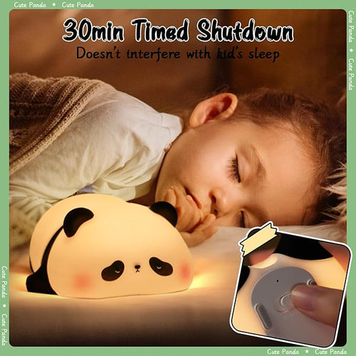 Children's Night Light, Panda Night Lamp, Children, 3 Light Modes, Nursing Light, Dimmable with Timer, Touch Control, Silicone Night Light, Baby, USB Rechargeable Panda Lamp, Cute Night Light,