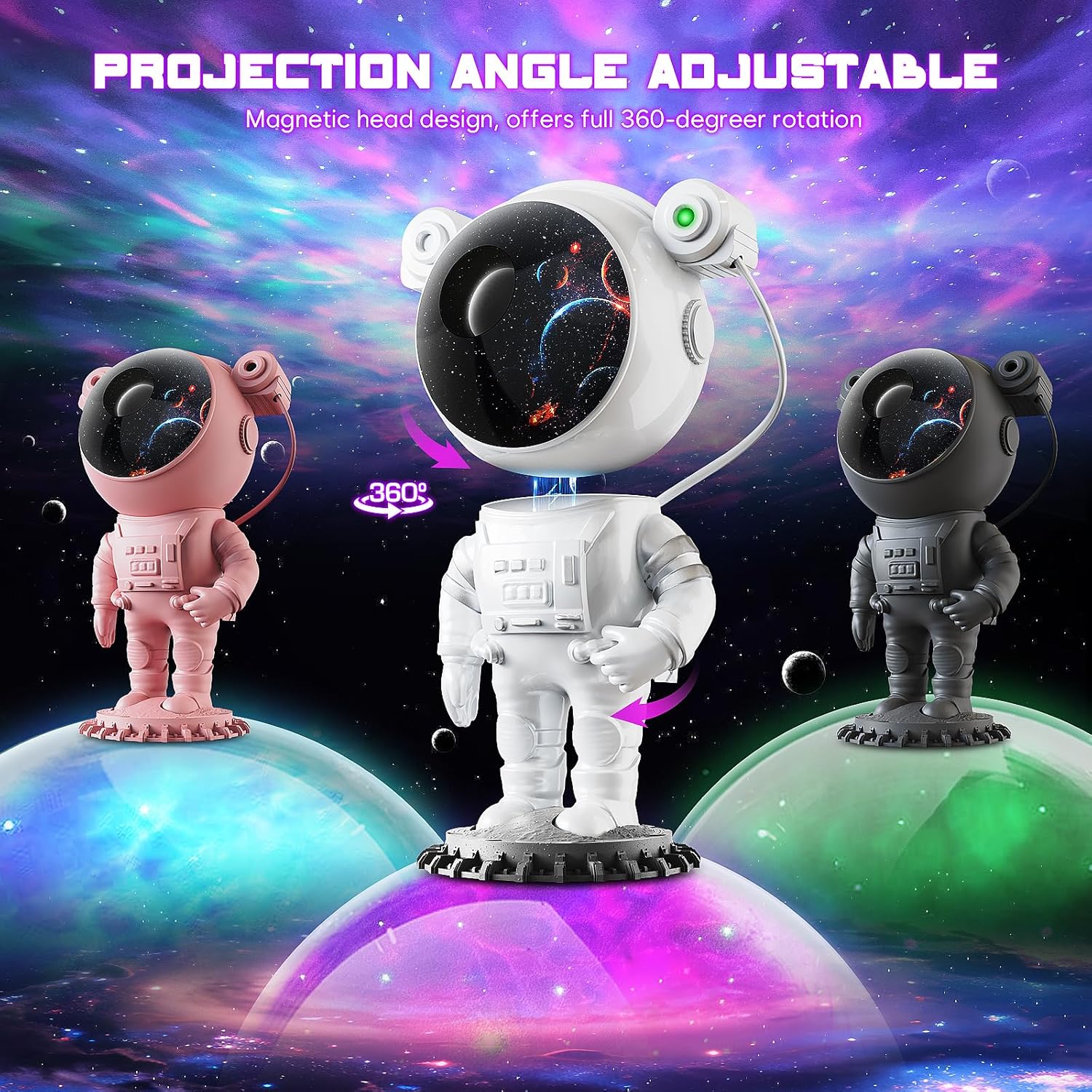 Astronaut Galaxy Projector Night Light – LED Star Nebula Light with Remote & Timer for Bedroom, Kids, Adults, Party & Room Decor