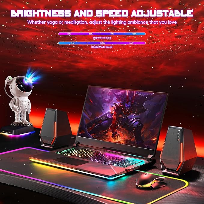 Astronaut Galaxy Projector Night Light – LED Star Nebula Light with Remote & Timer for Bedroom, Kids, Adults, Party & Room Decor